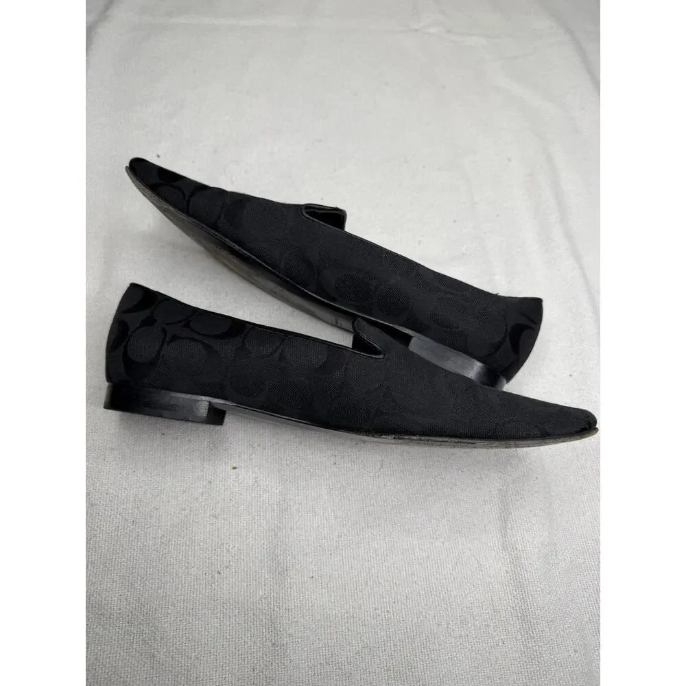 Coach Black Signature Jacquard Slip On Loafer US Size 9.5 B